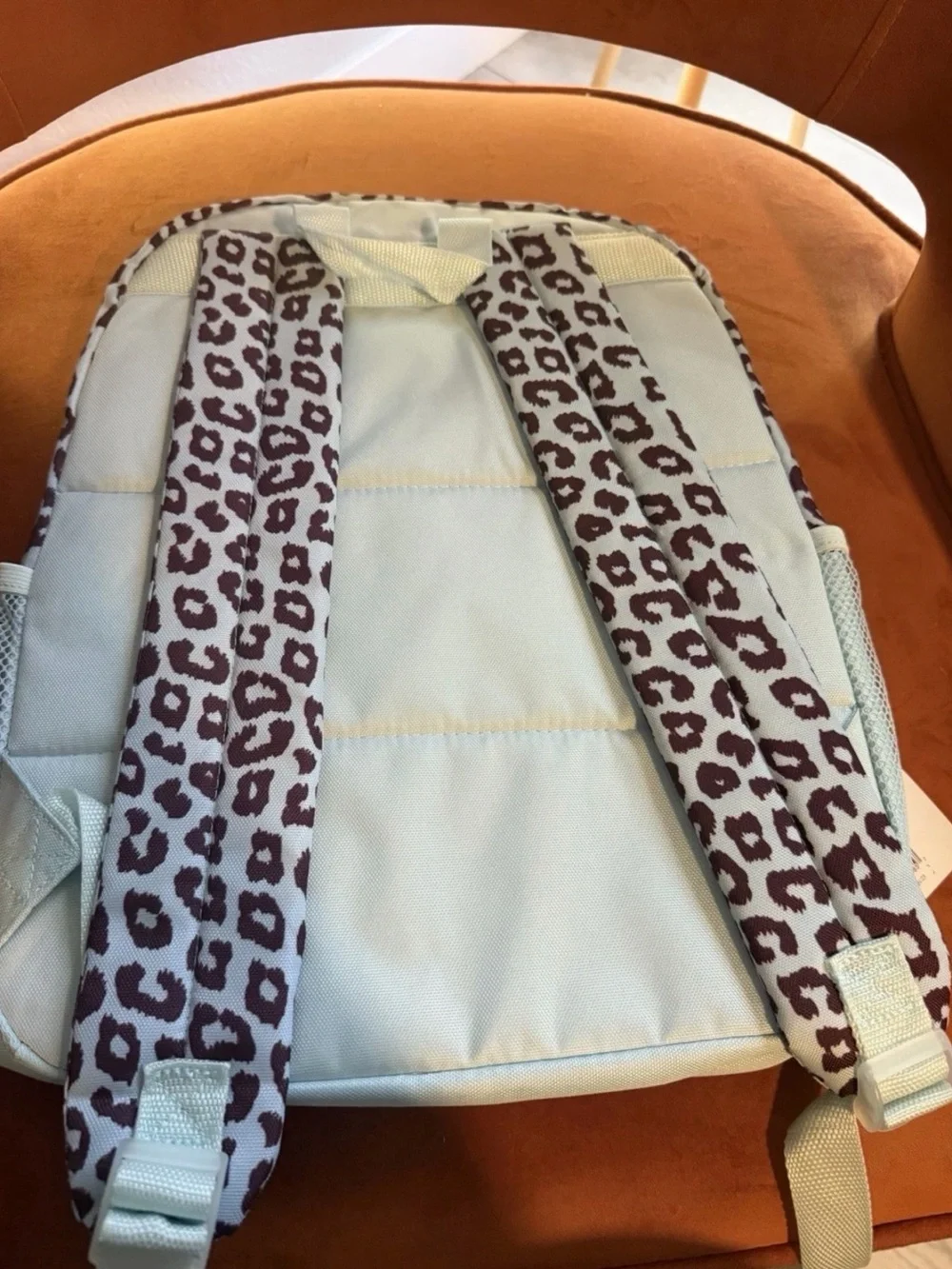Kids Leopard Print Backpack - Cream and Brown